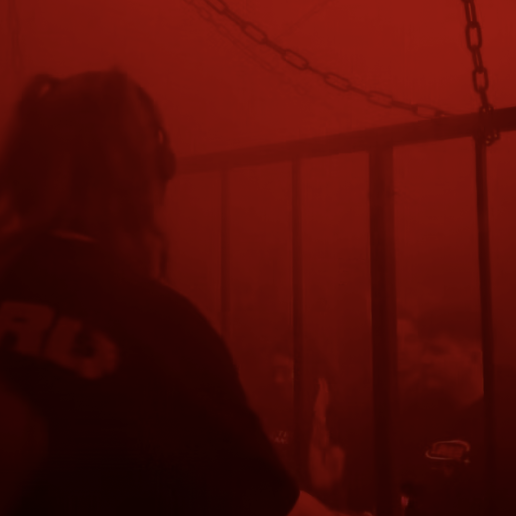 Person dancing in strobe light